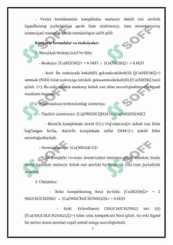 Kompleks birikmlar - biologik faol birikmalar 7