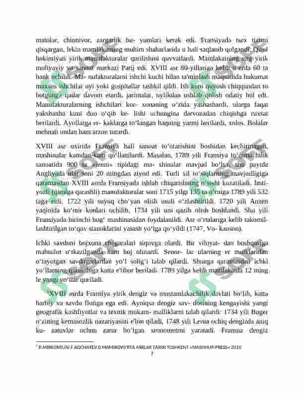 Tarix darslarida ,,Buyuk fransuz burjua inqilobining yakunlanishi va tarixiy ahamiyati '' mavzusini oʻrganish. 7