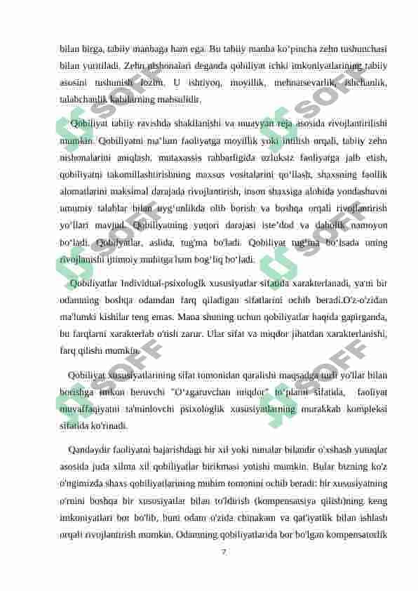 Qobiliyatlar 7