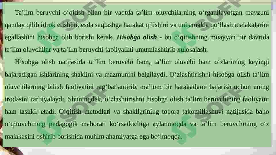Talabalarning bilim o‘zlashtirishini nazorat qilish 7