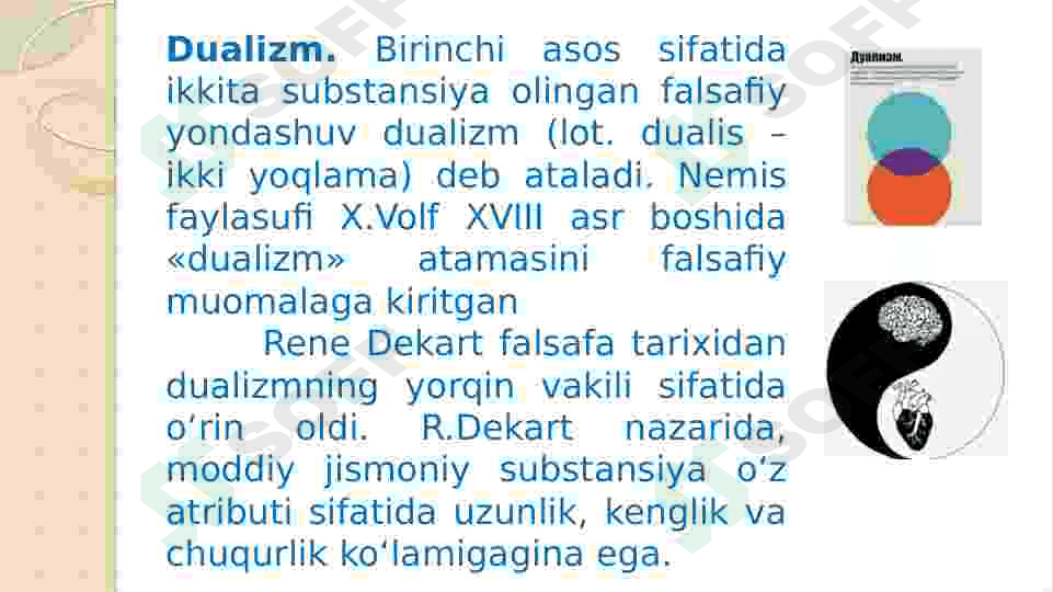 Borliq (ontologiya) va rivojlanish falsafasi. 7