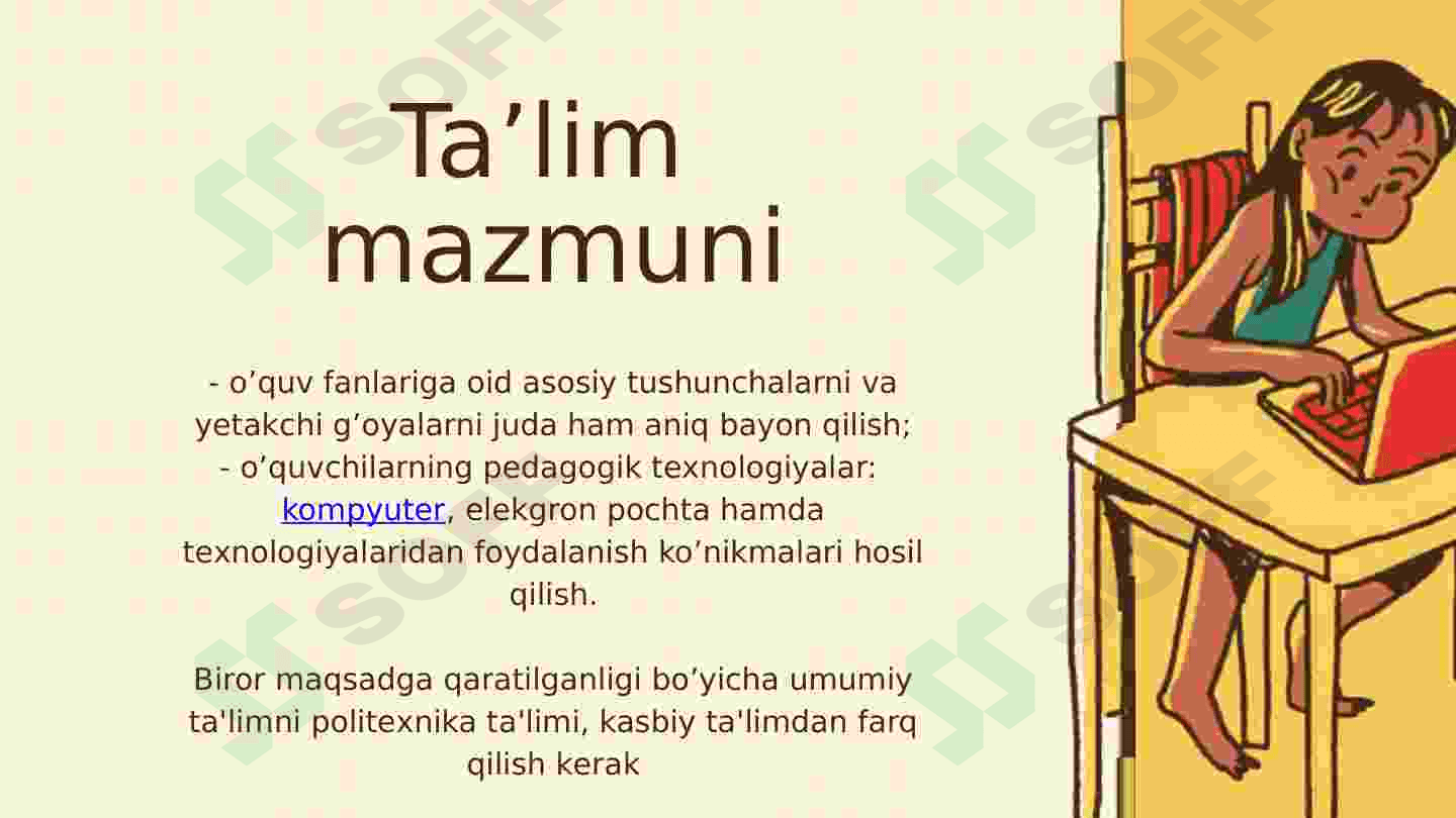Ta'lim mazmunini tabaqalashtirish 8