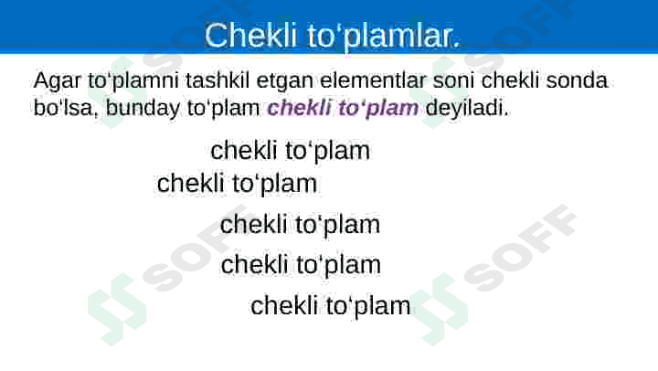 To'plamlar. To'plamlar ustida amallar 8
