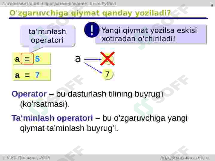 Python dasturlash tiliga kirish. 8