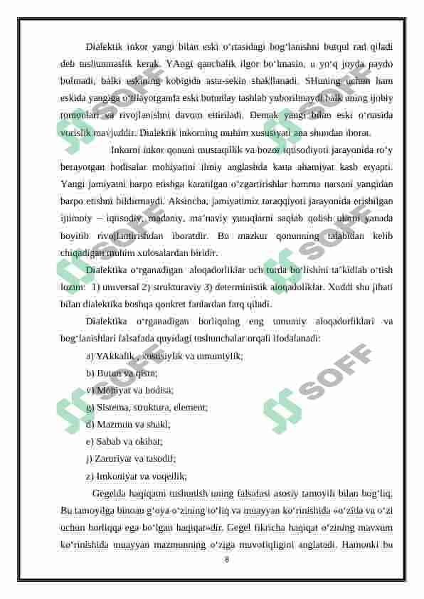 Gegel Falsafasi Haqida 8