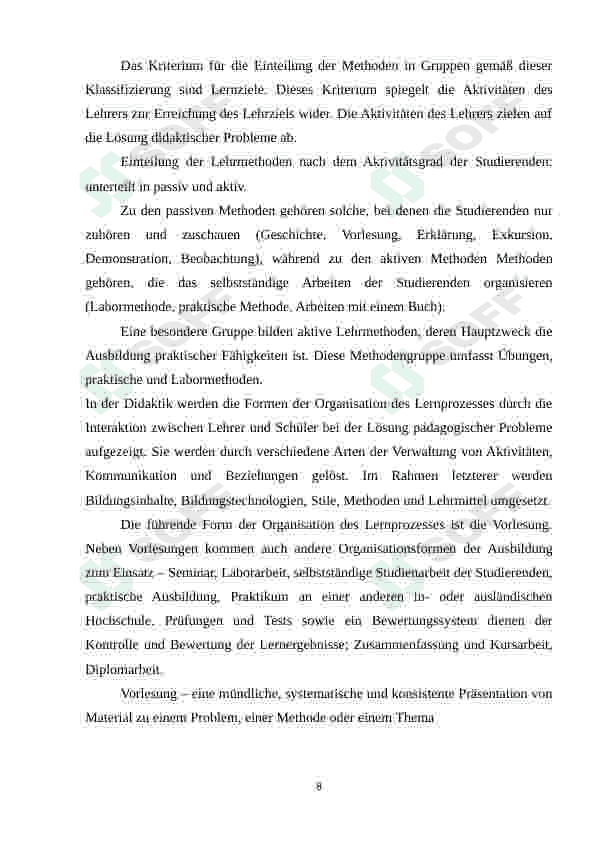 Materialen zum Kenntniserwerb 8