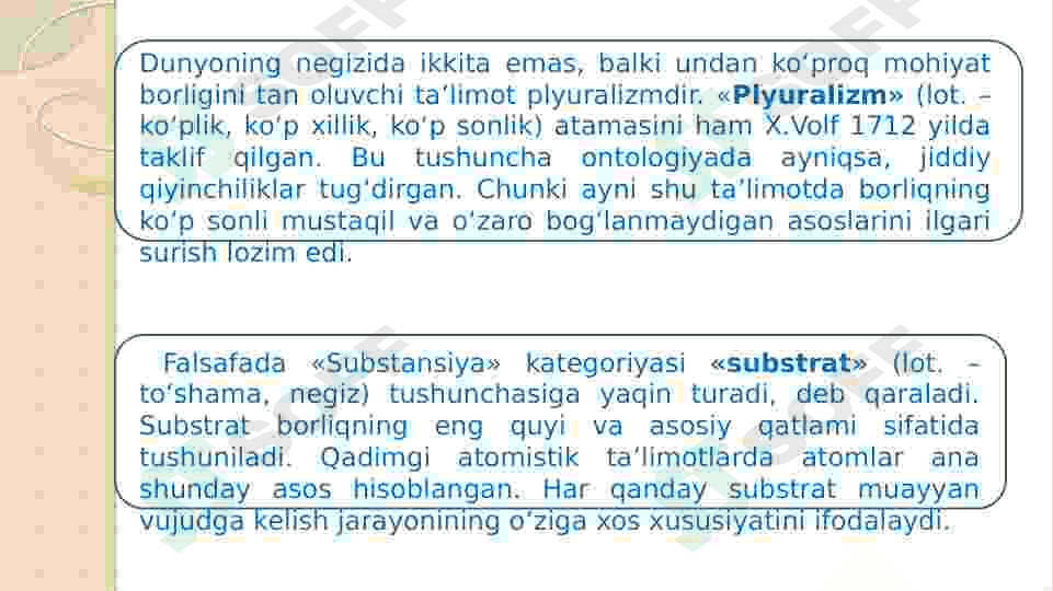 Borliq (ontologiya) va rivojlanish falsafasi. 8