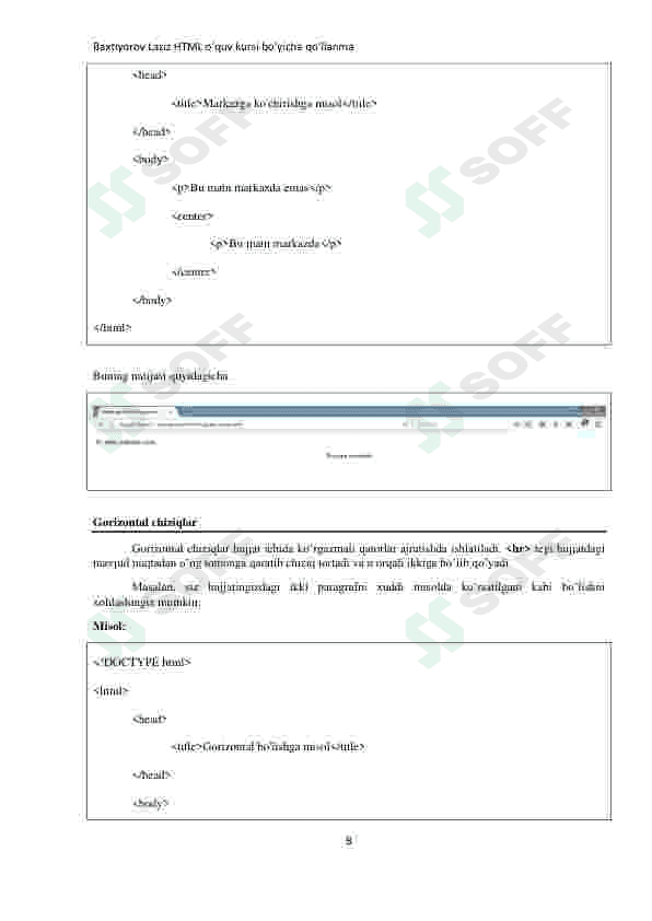 Html darsi uchun umumiy qo'llanma(mukammal) 8
