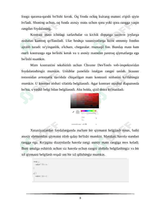 CSS da matn stillari. Grafikaning stil xossalari. CSS navigatsiyasi 8