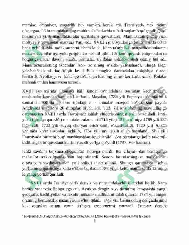 Tarix darslarida ,,Buyuk fransuz burjua inqilobining yakunlanishi va tarixiy ahamiyati '' mavzusini oʻrganish. 8