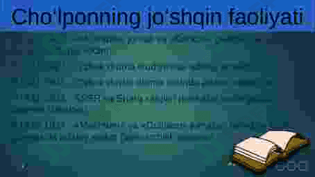 Abdulhamid Cho'lpon. Hayoti va ijodi. 8