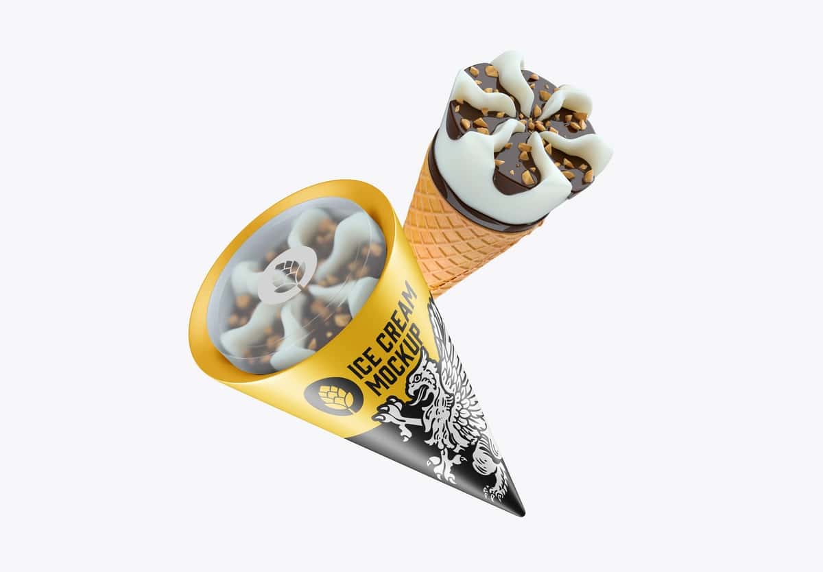Muzqaymoq koni maketi | Ice cream cone mockup 1