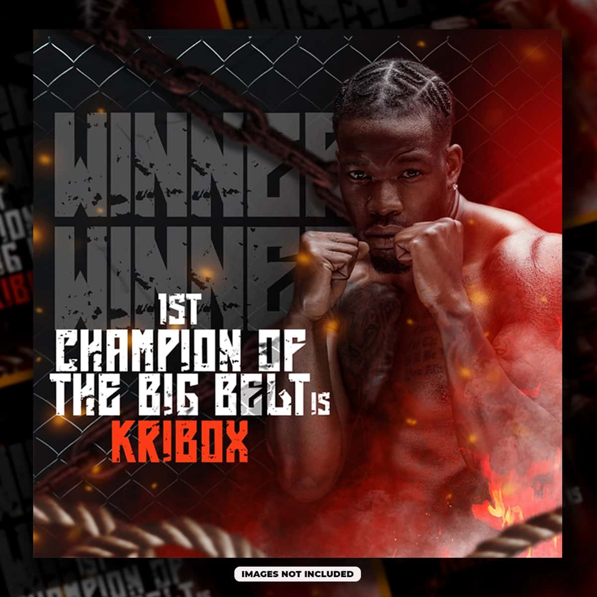 Psd boks ijtimoiy media post shablonlari sport tadbirlari flayer shablonlari | Psd boxing social media post templatesports event flyer template 1