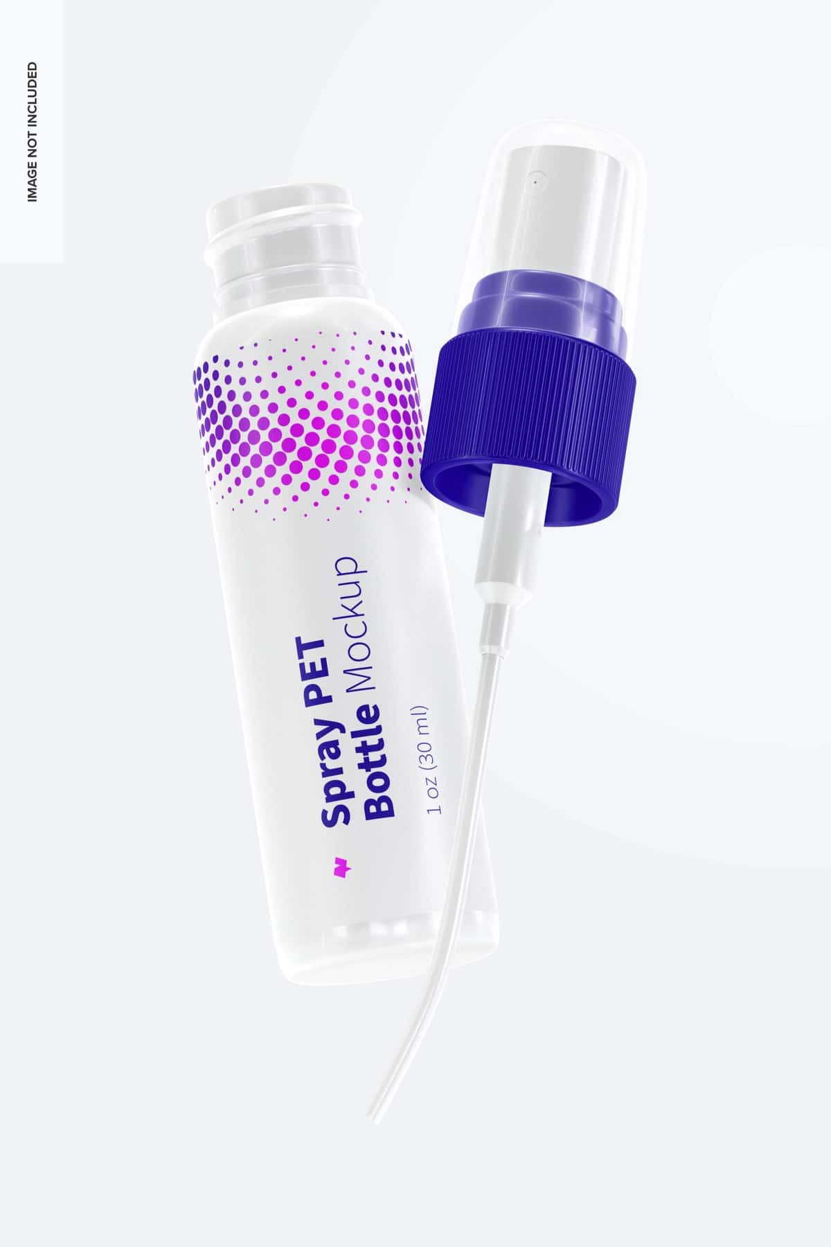 1 oz purkagichli uy hayvonlari uchun shisha maketi suzuvchi | 1 oz spray pet bottle mockup floating 1