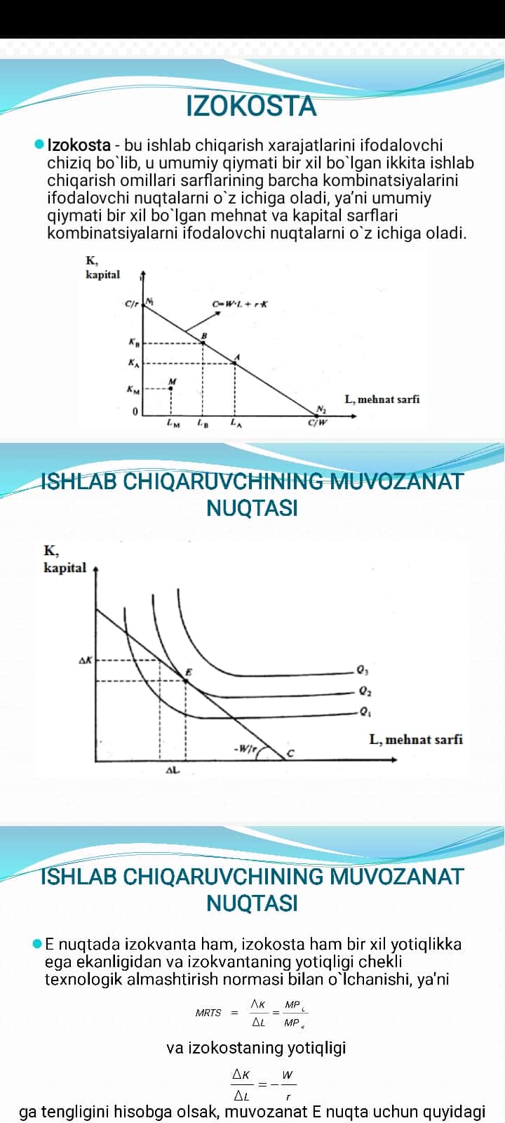 Ishlab chiqarish nazariyasi 1
