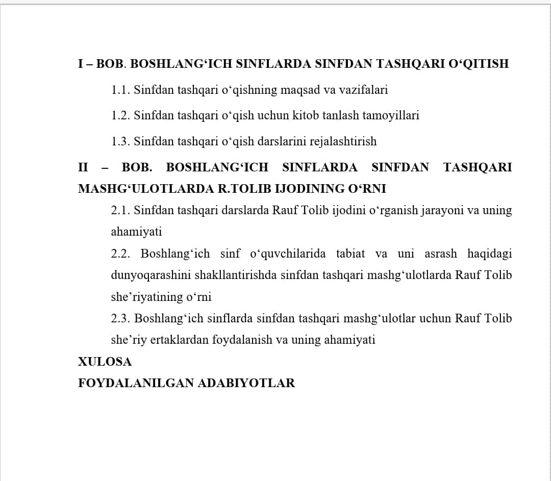 SINFDAN TASHQARI OʻQISH DARSLARIDA R.TOLIB IJODINI OʻRGANISH 1