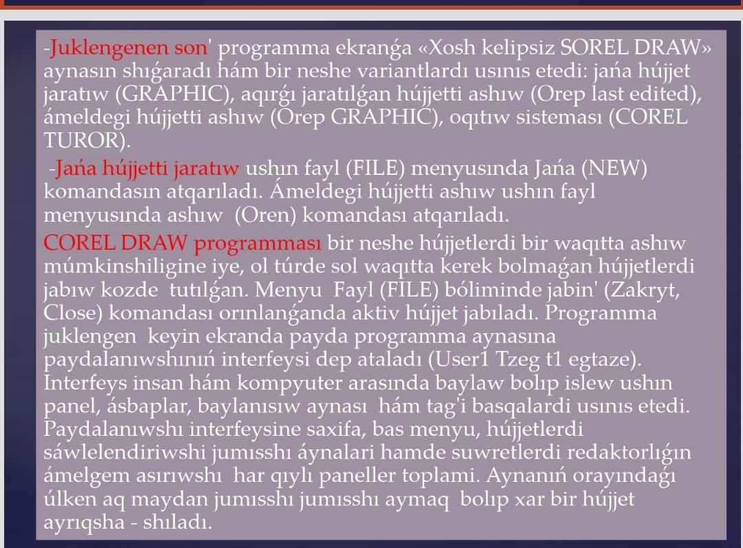Corel Draw programmasi 1