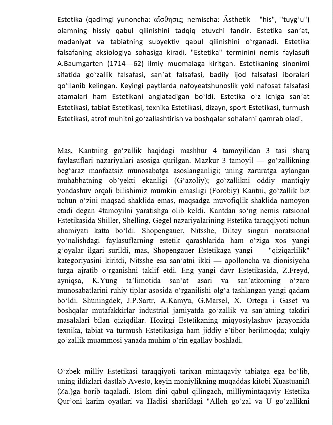 Estetika - nafosat falsafasi. 1