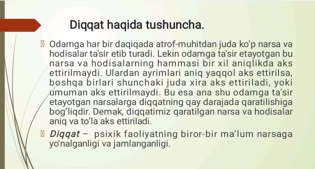 Diqqat va sezgi 1