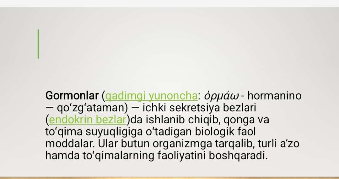 Garmonlarning organizmga tasiri 1