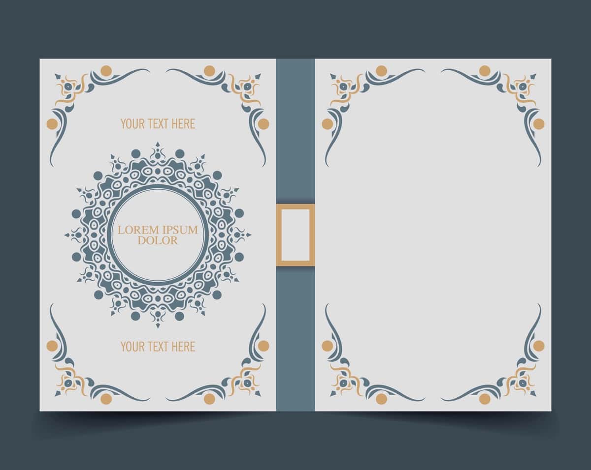 Rangli bezakli kitob muqovasi dizayni | Colorful ornamental book cover design 1