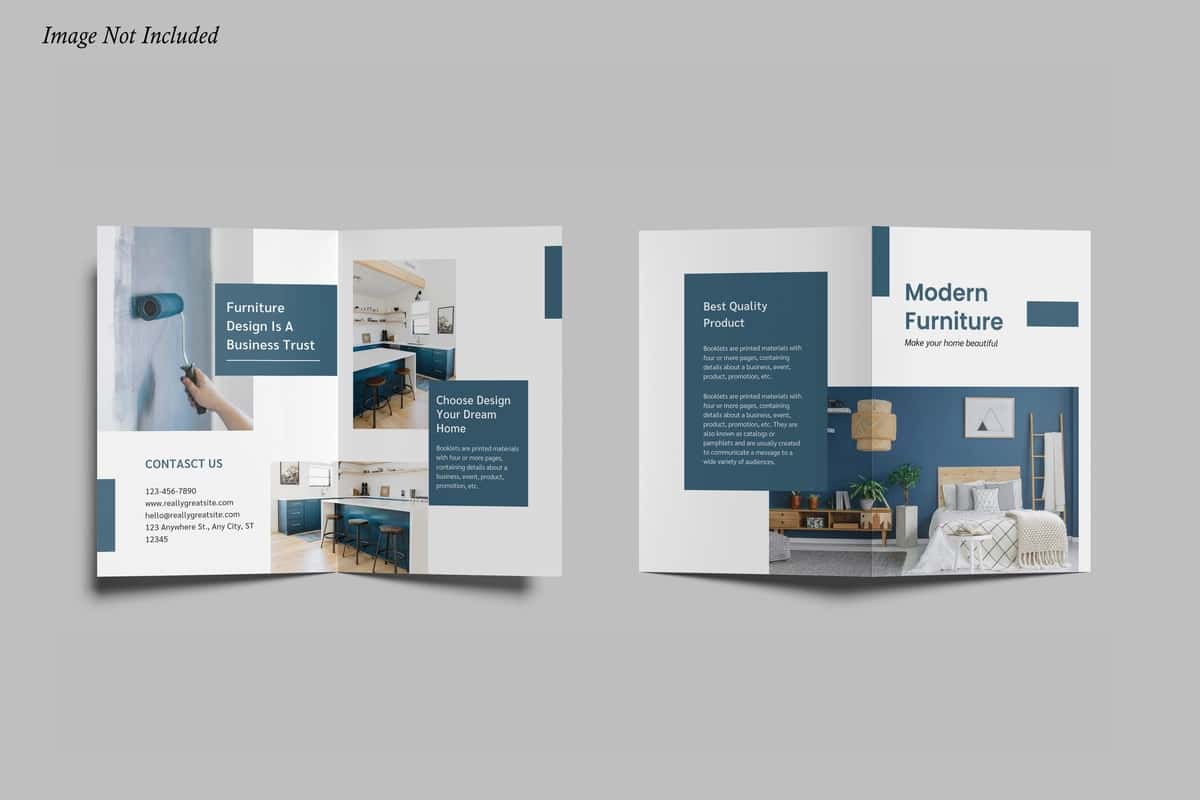 A5 ikki qavatli broshyura maketi | A5 bifold brochure mockup 1