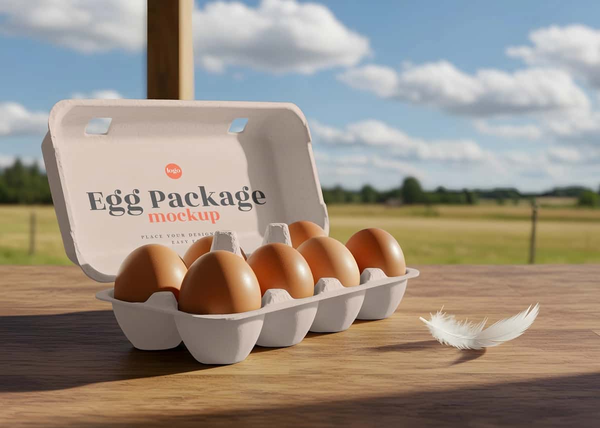 Karton tuxum paketining maketi | Cardboard egg package mockup 1