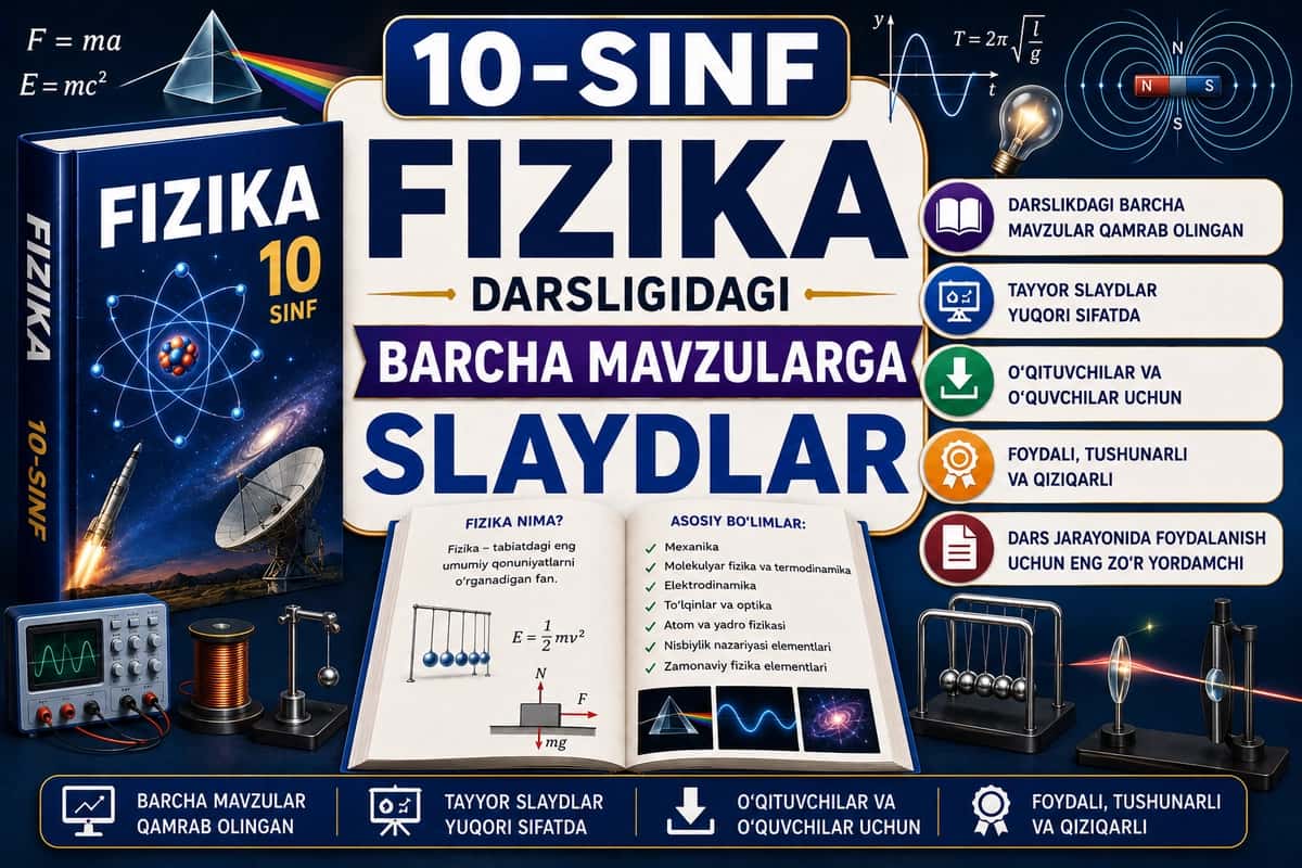 10-sinf Fizika darsligidagi barcha mavzularga slaydlar 1