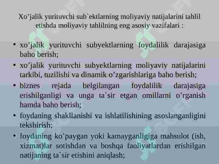 Moliyaviy natijalar tahlili 7