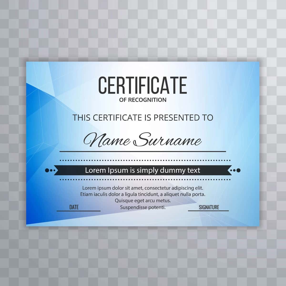 Sertifikat mukofoti shablonlari diplom ko'pburchak fonini taqdirlaydi | Certificate premium template awards diploma polygon background 1
