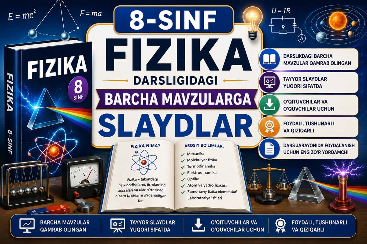 8-sinf Fizika darsligidagi barcha mavzularga slaydlar 1