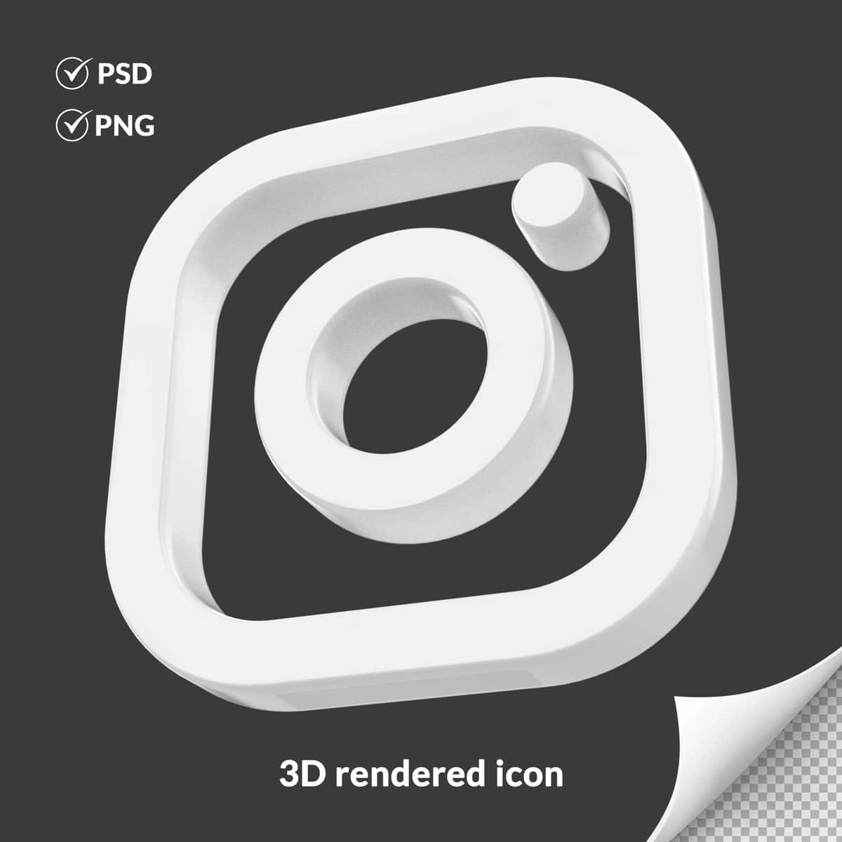 3D shaffof oq instagram belgisi ijtimoiy media logotipi | 3d transparent white instagram icon social media logo 1