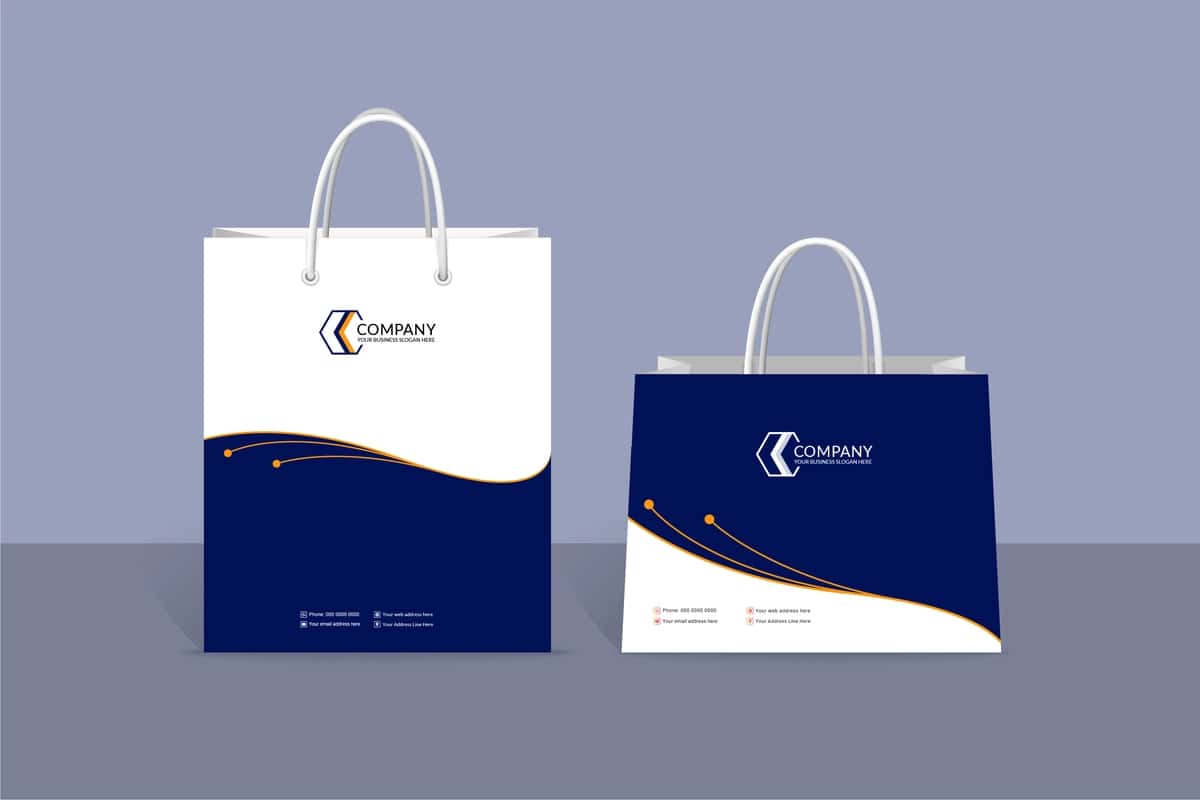 Minimalist kontseptsiya biznes uslubidagi xarid qilish sumkasi shabloni | Minimalist concept business style shopping bag template 1