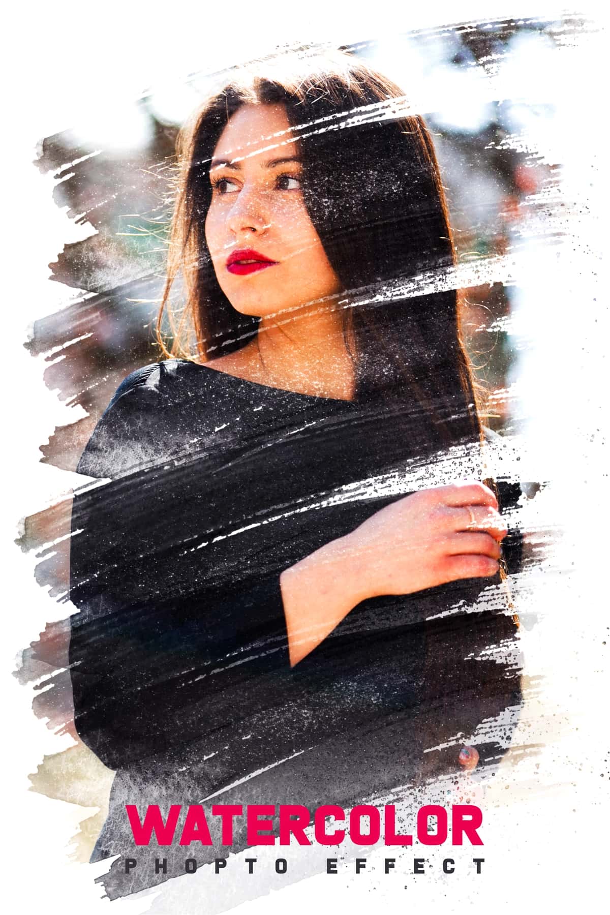Akvarel foto effekti psd oson ishlatiladigan shablon | Watercolor photo effect psd easy usable template 1