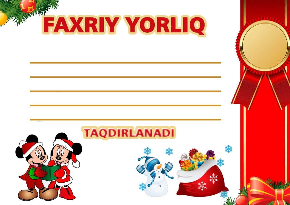 Faxriy  yorligʻi, diplom. tayyor shablonlar 2