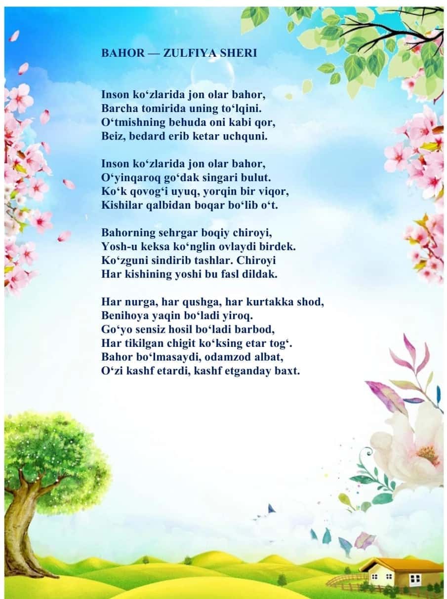 Bahor fasli uchun she'rlar 2
