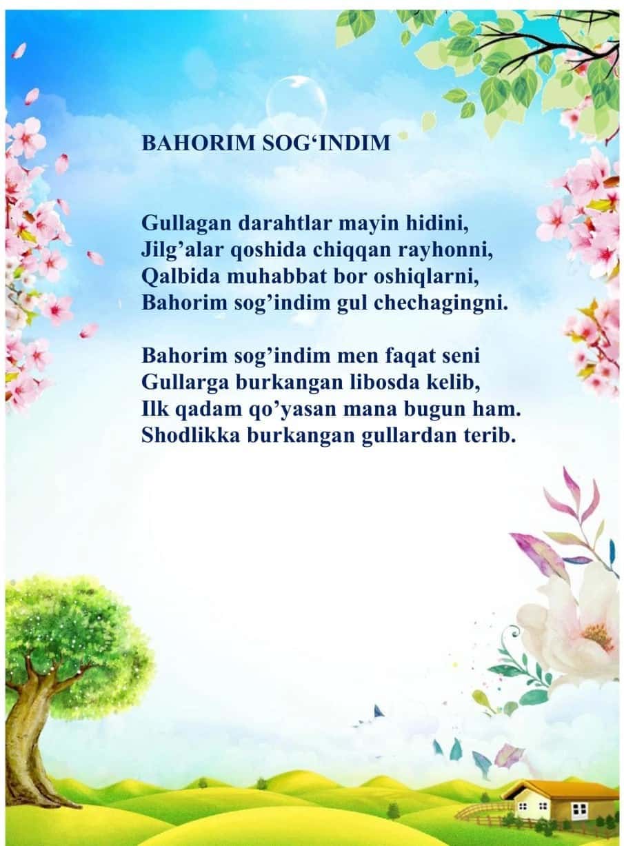 Bahor fasli uchun she'rlar 2 2