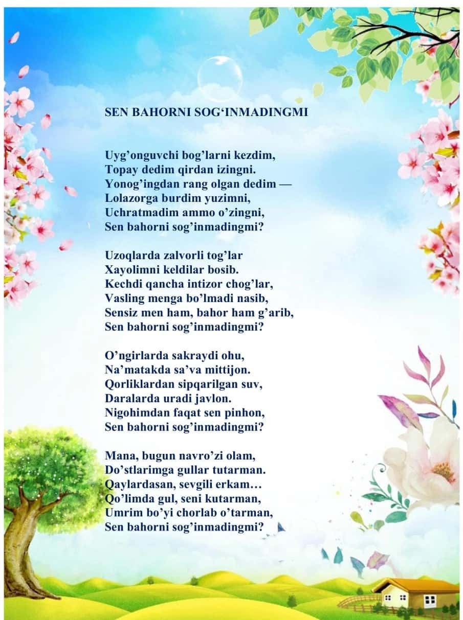 Bahor fasli uchun she'rlar to'plami 1