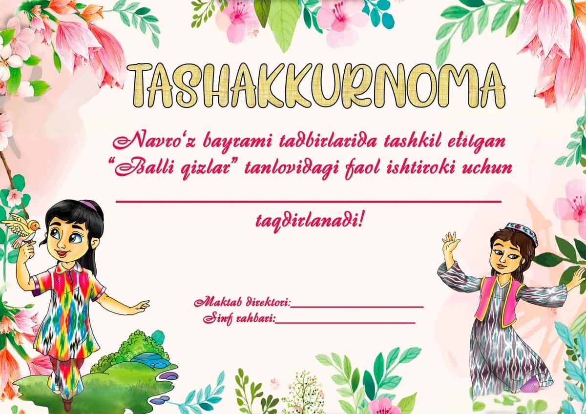 Tashakkurnoma 1