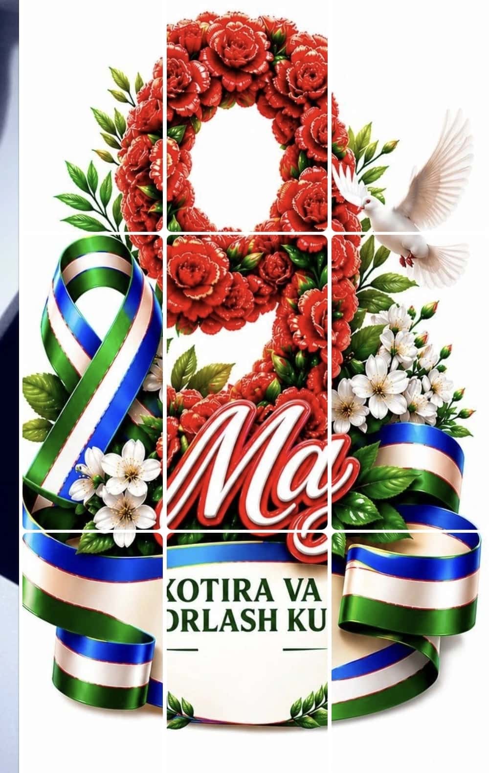 9-may xotira va qadrlash kuniga bo'laklarga bo'lingan rasmlar 1