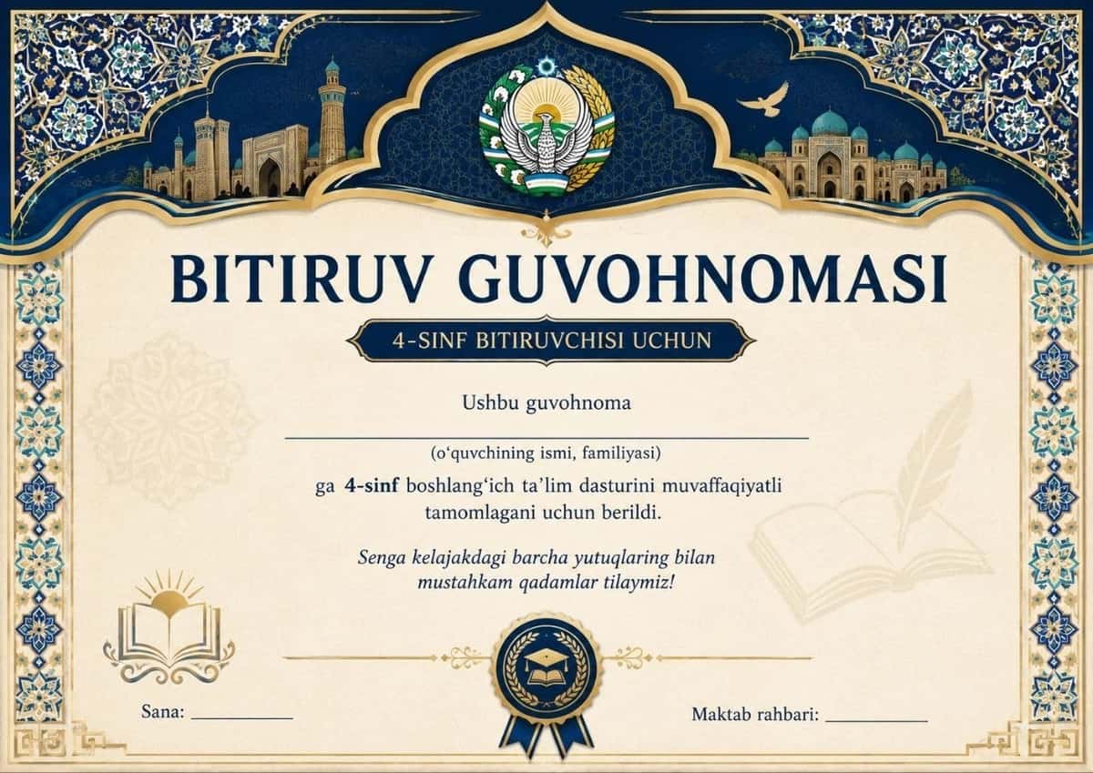 Bitiruv guvohnomasi 1