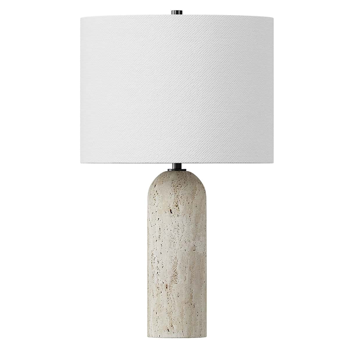 Travertine Table Lamp, Ivory 2