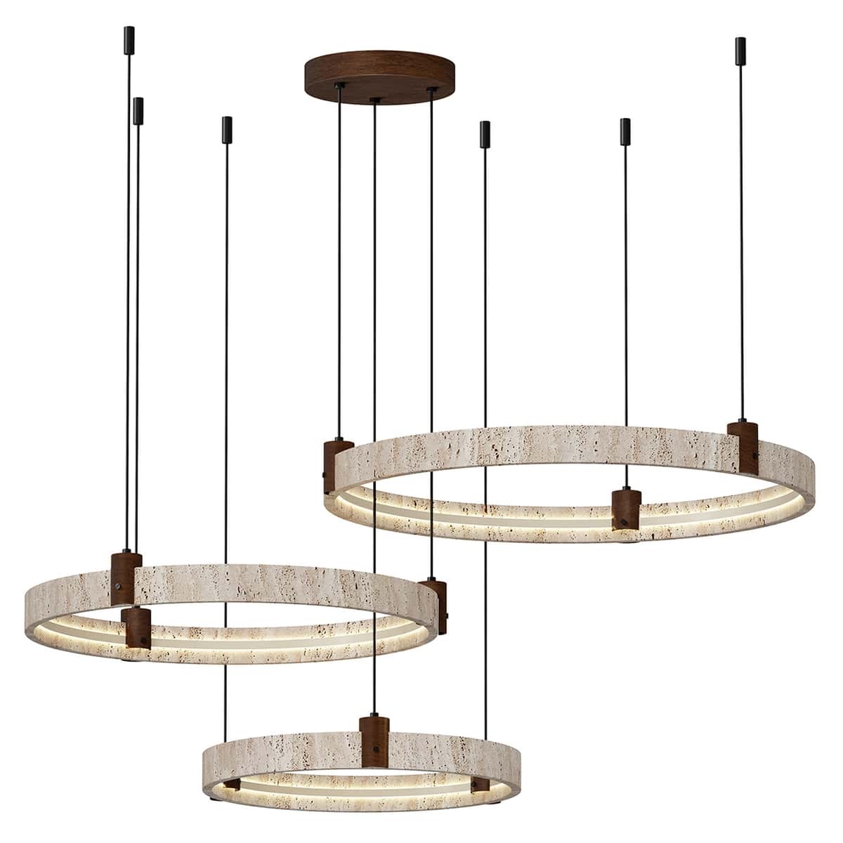 Lustre en travertin Celestial Orbit 1