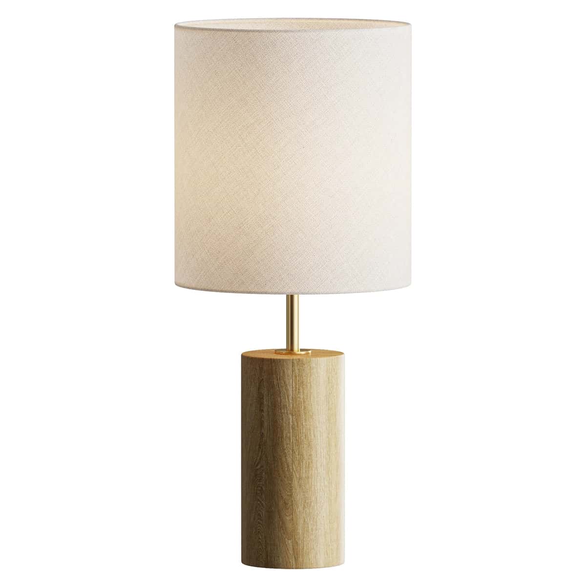 Adesso Wood Column Modern Table Lamp 1
