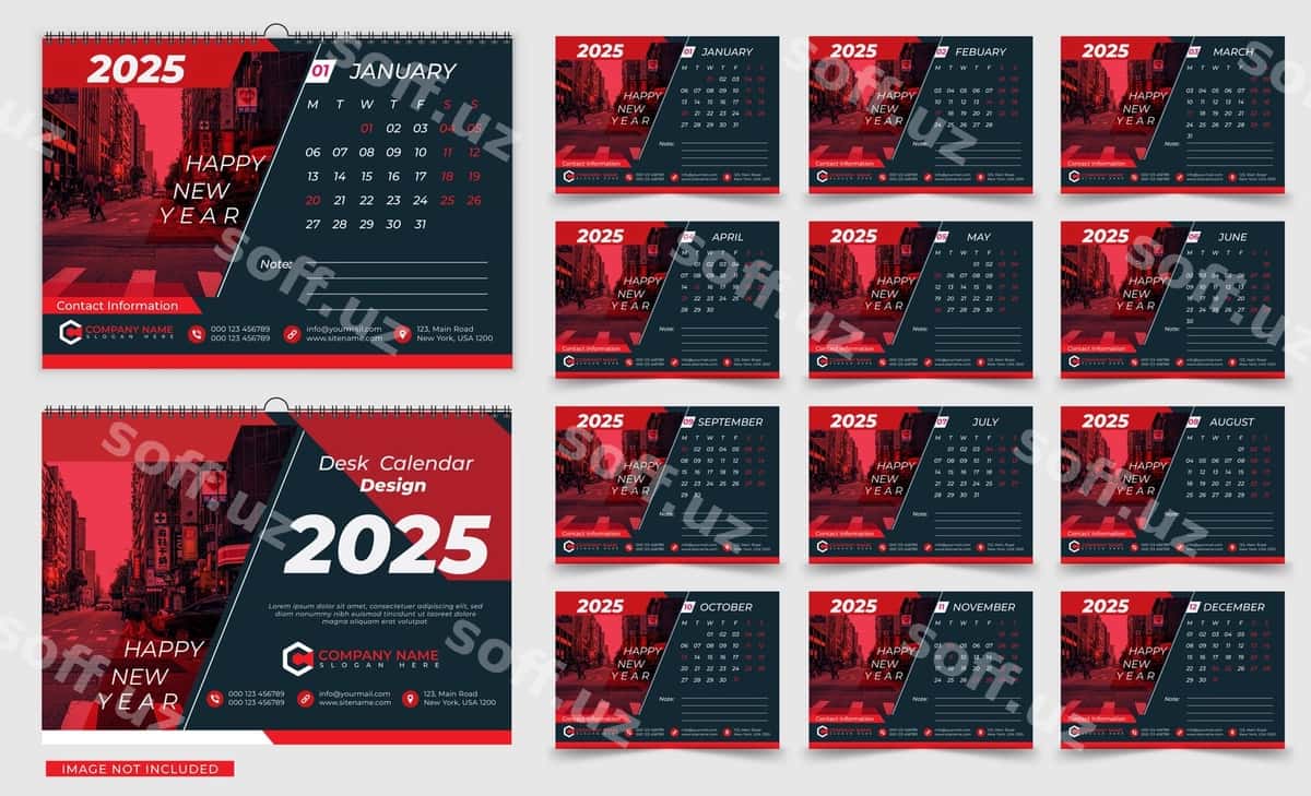 2025 stol takvimi shabloni | 2025 desk calendar template 1