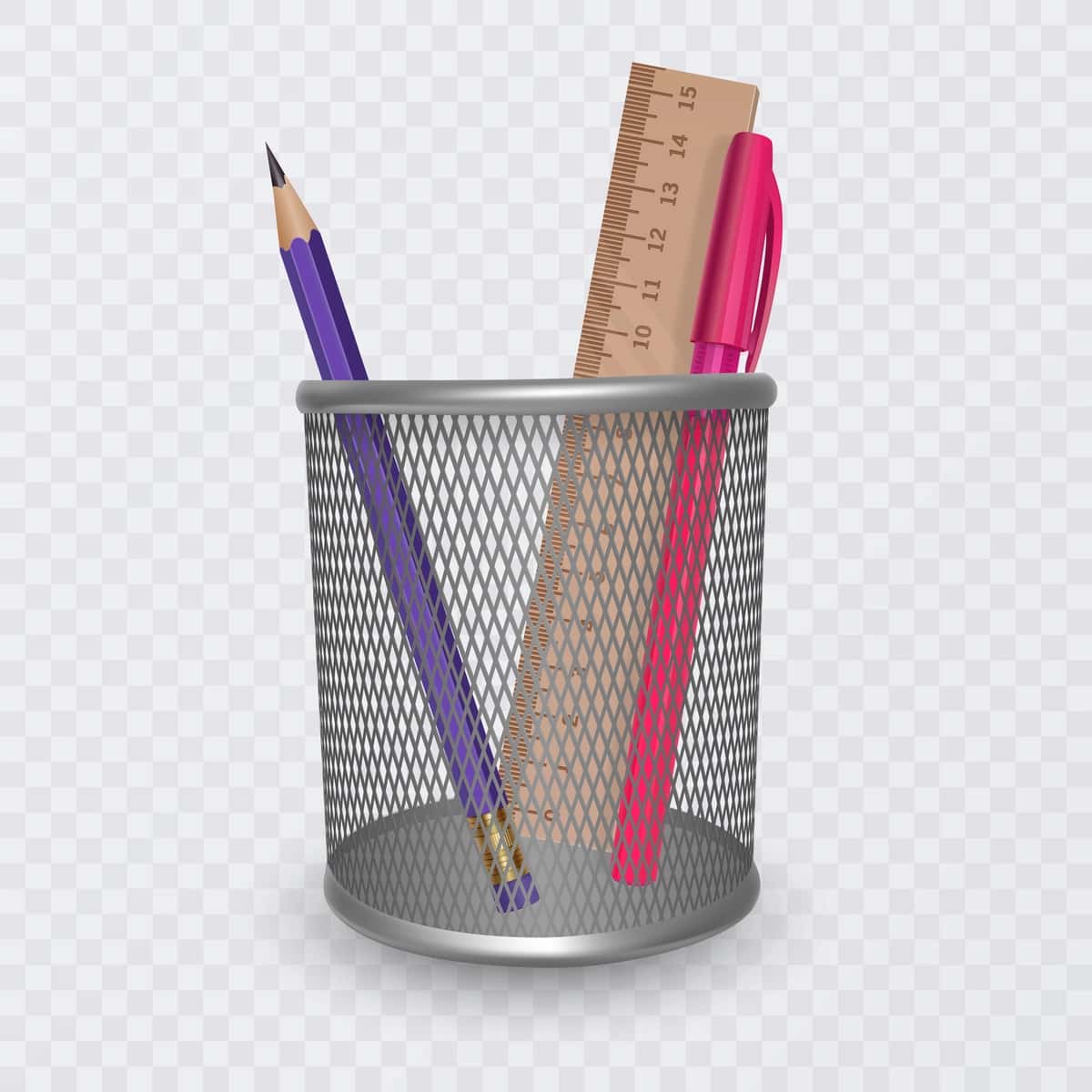 Qayta maktab qalam qutisi qalam kabi maktab ish yuritish buyumlari bilan to'ldirilgan | Back school pencil case filled with school stationery such as pens 1