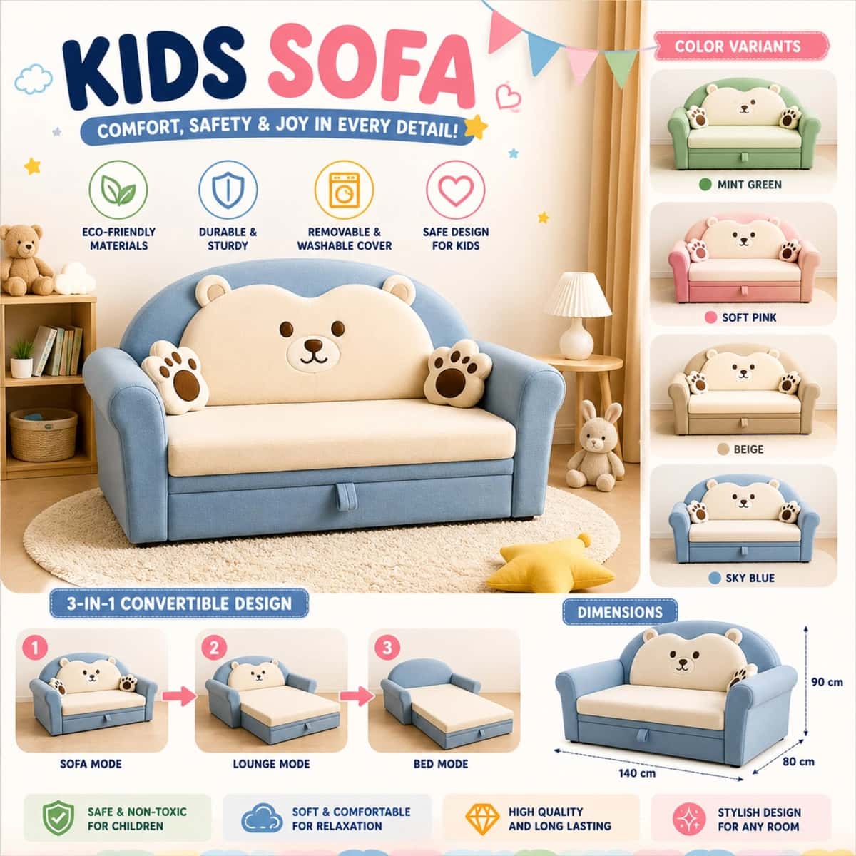 Modern Kids Sofa 1