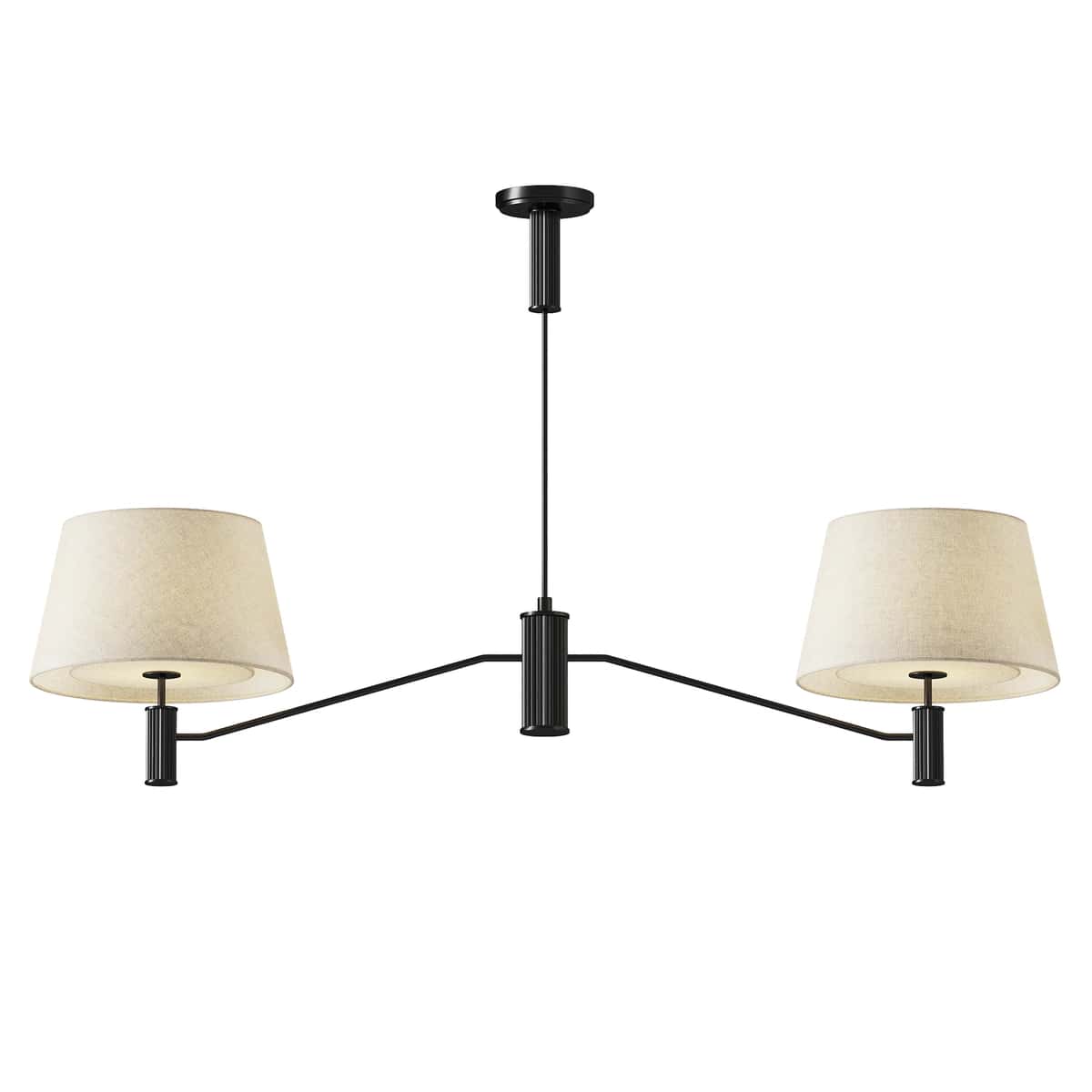 Black Fabric Double Ceiling Lamp 2