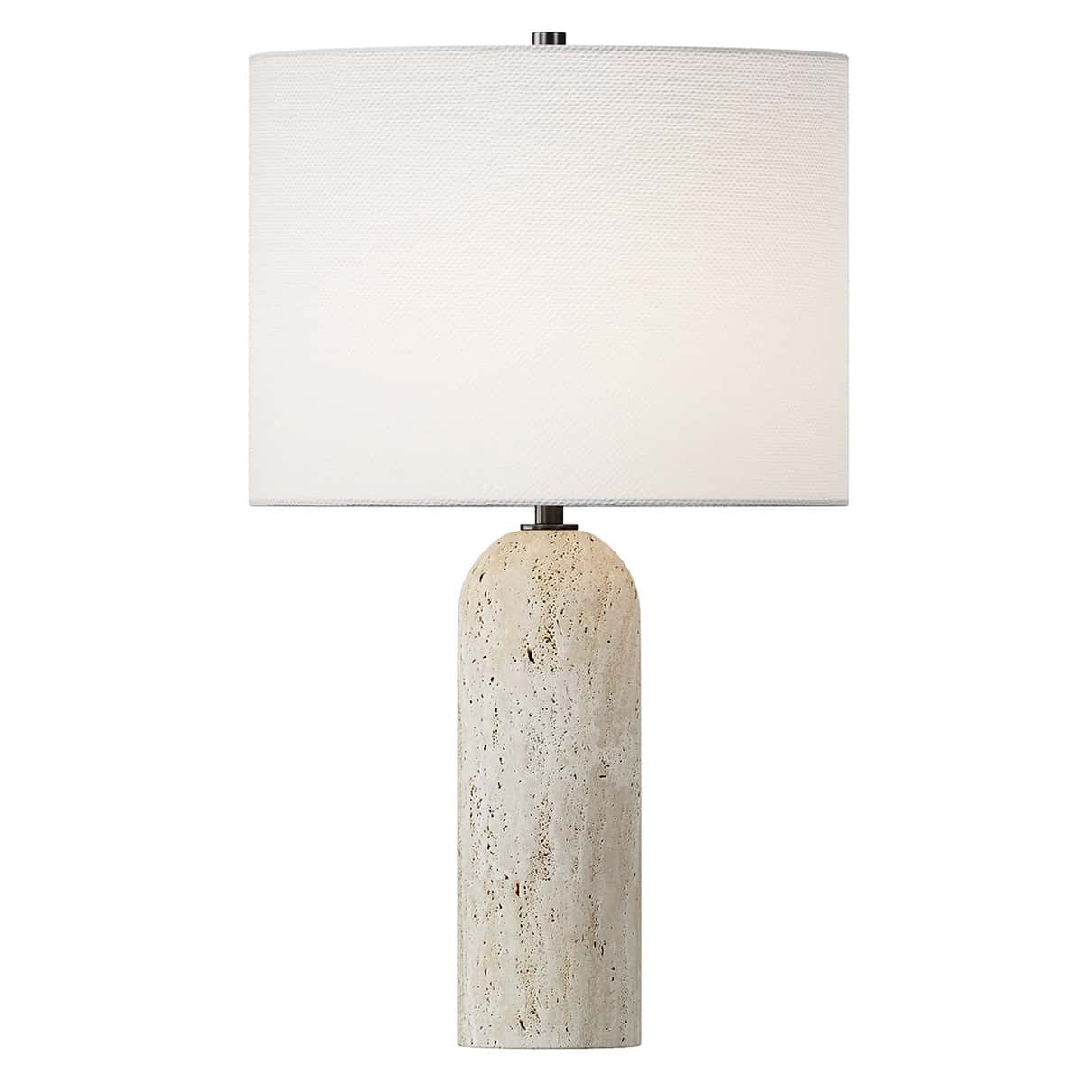 Travertine Table Lamp, Ivory 1