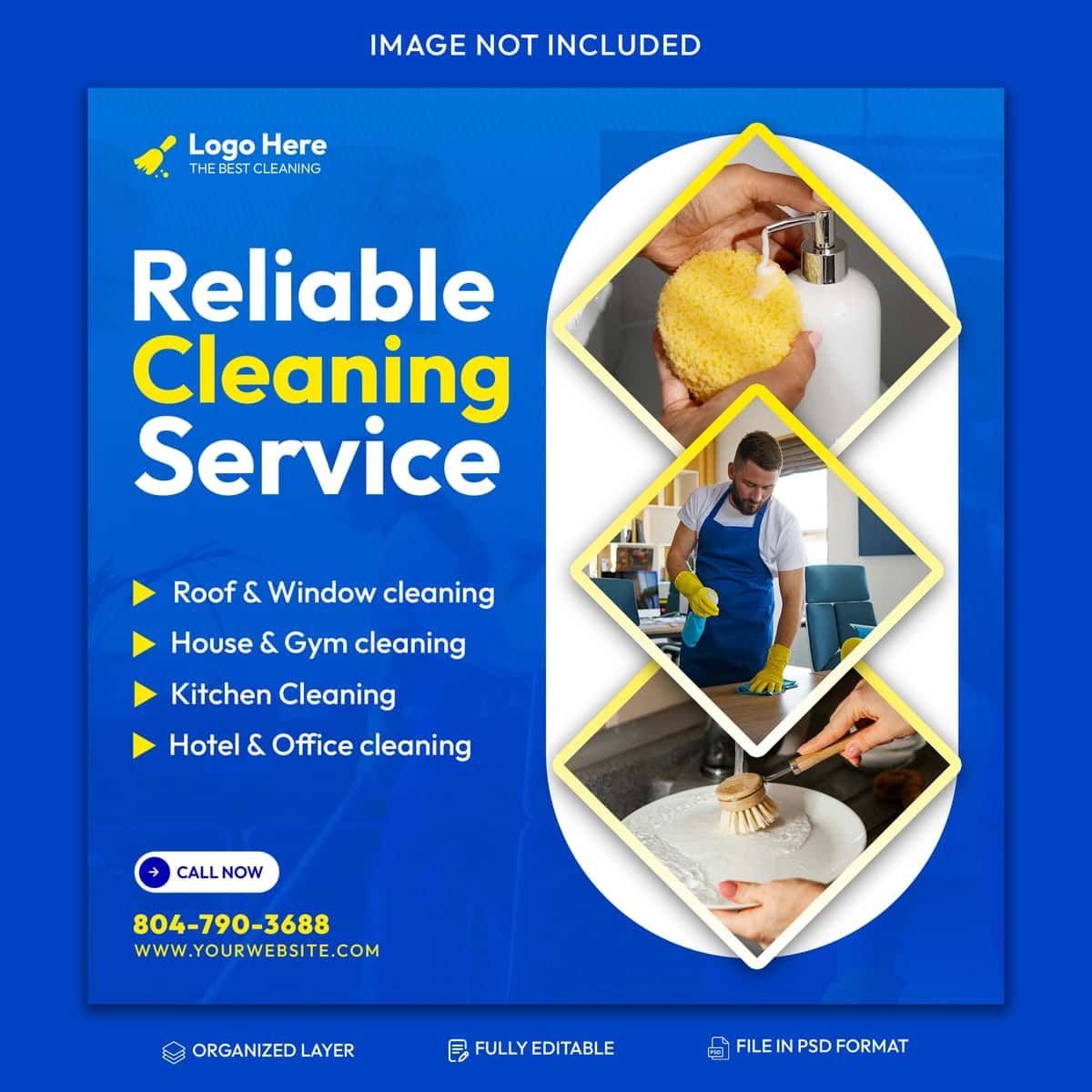 Tozalash xizmati ijtimoiy tarmoq post banner shabloni | Cleaning service social media post banner template 1
